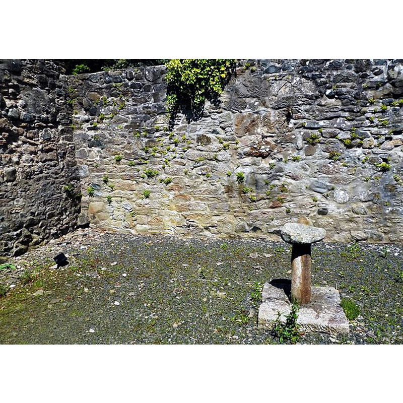 Source caption: "The Bruce Font. This old font inside the old church at Kirkoswald was where the infant Robert the Bruce was Christened after his birth at nearby Turnberry Castle. His place of birth is disputed but Ayrshire folk insist that it was here."
