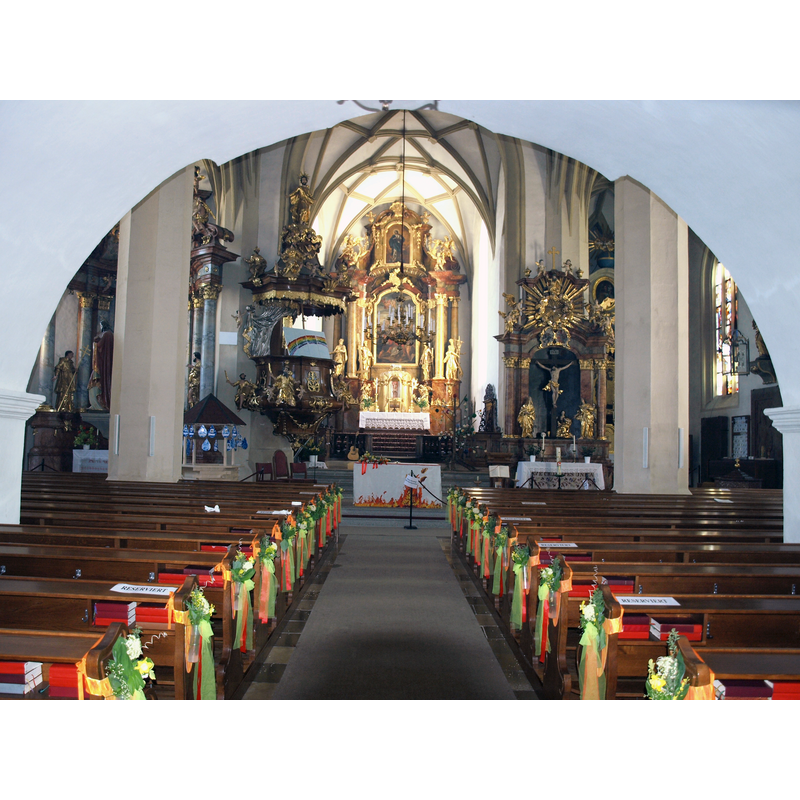 Source caption: "Kath. Pfarrkirche hl. Laurentius"