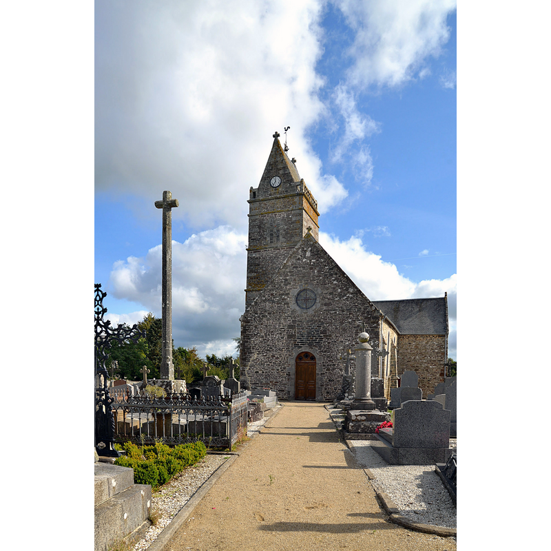 Source caption: "Église Saint-Jean-Baptiste de Champrepus. Vue ouest"