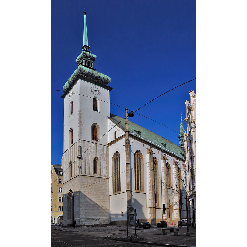 Source caption: "Saint James Church in Brno, Czech Republic"