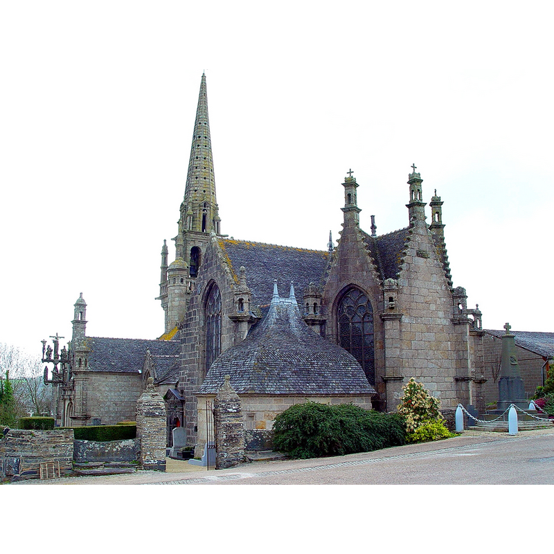 Source caption: "Locmélar (Bretagne, Finistère) Église Saint-Mélar, cimetière et calvaire."