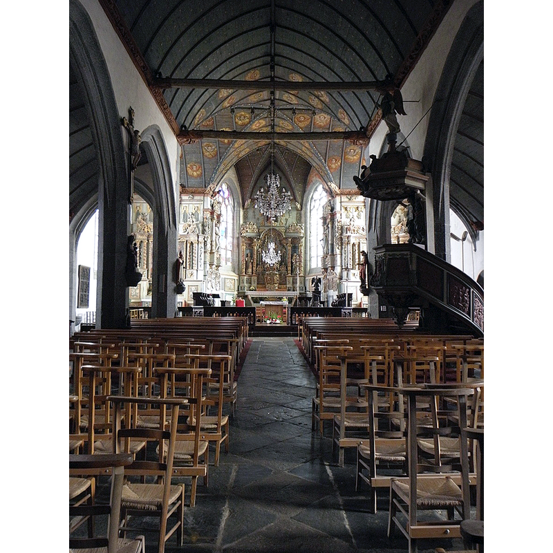 Source caption: "Intérieur de l'église Saint-Mélar de Locmélar"