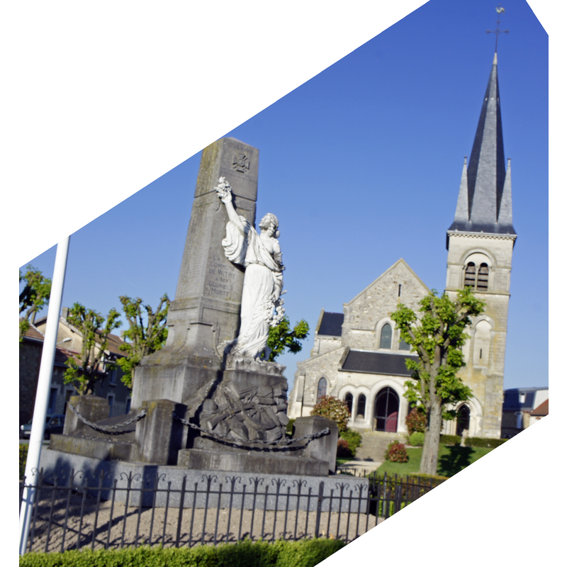 Source caption: "Monument et église Witry"