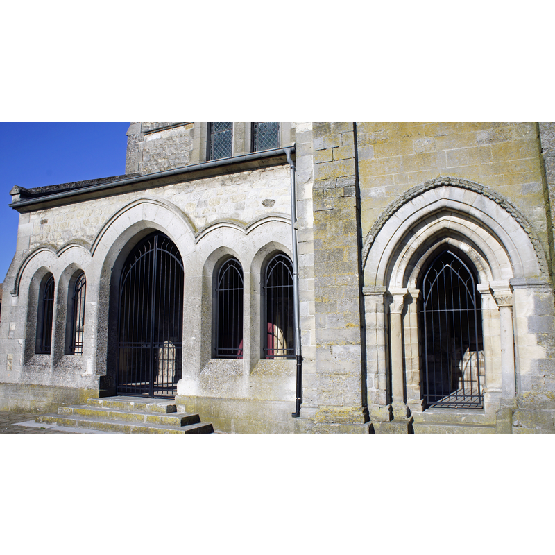 Source caption: "Galerie champenoise et tour porche de l'église de Witry."