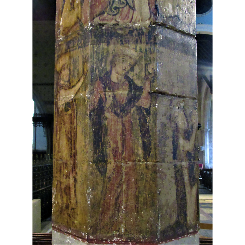 Source caption: "Painted pillar, St Mary of Charity, Faversham"