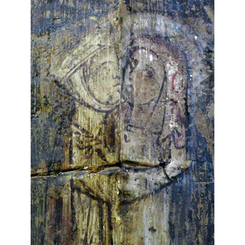 Source caption: "Painted pillar, St Mary of Charity, Faversham"