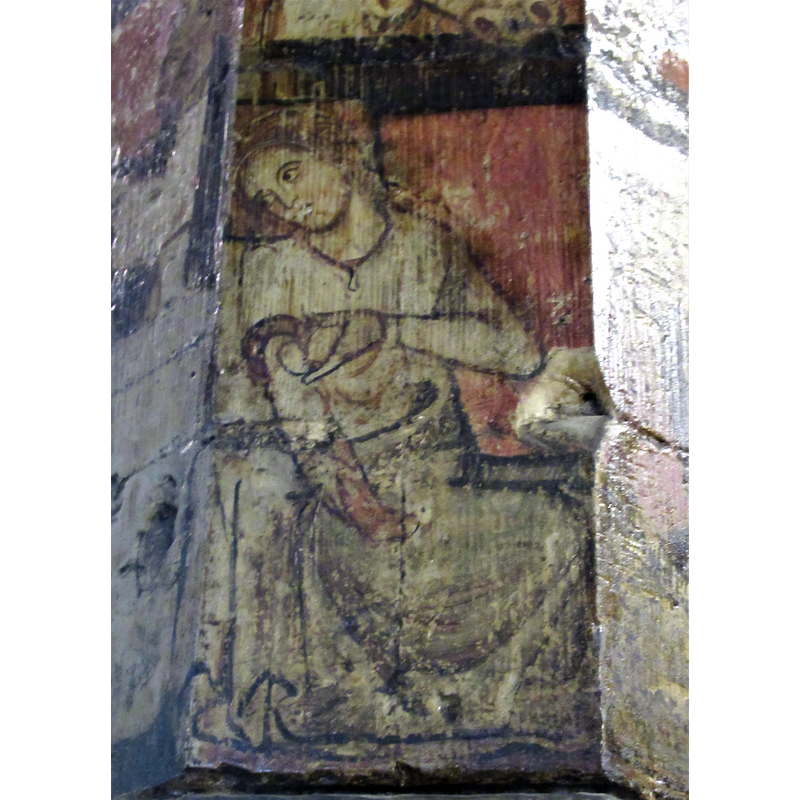 Source caption: "Painted pillar, St Mary of Charity, Faversham"