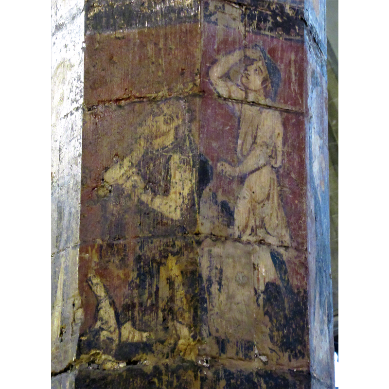 Source caption: "Painted pillar, St Mary of Charity, Faversham"