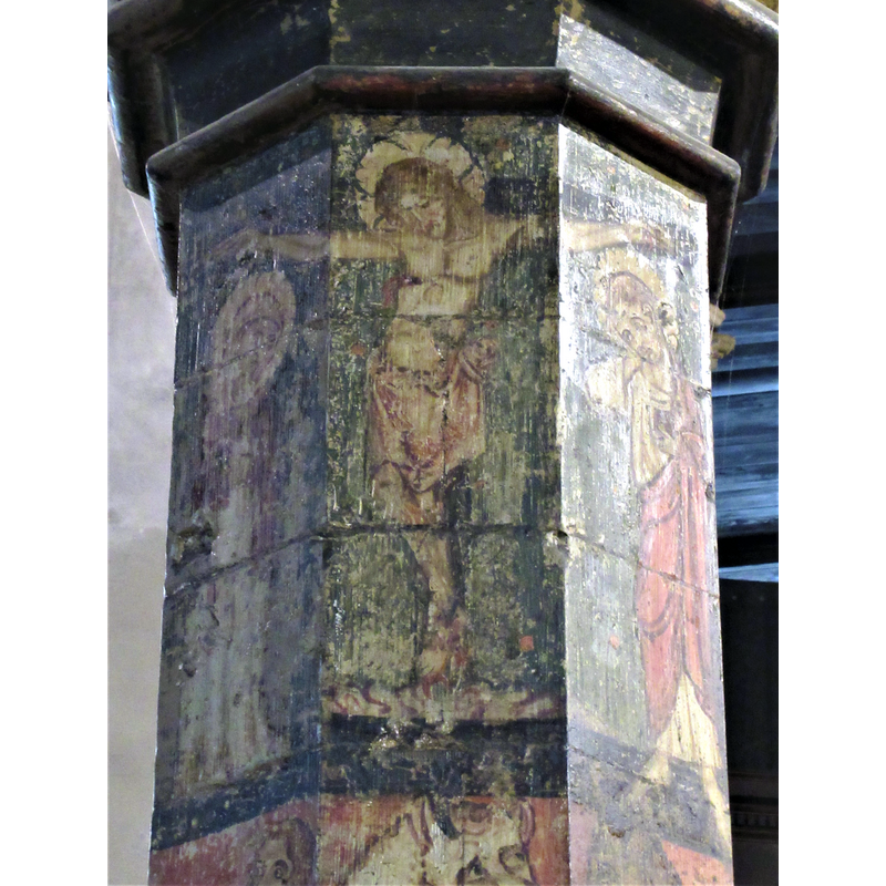Source caption: "Painted pillar, St Mary of Charity, Faversham"