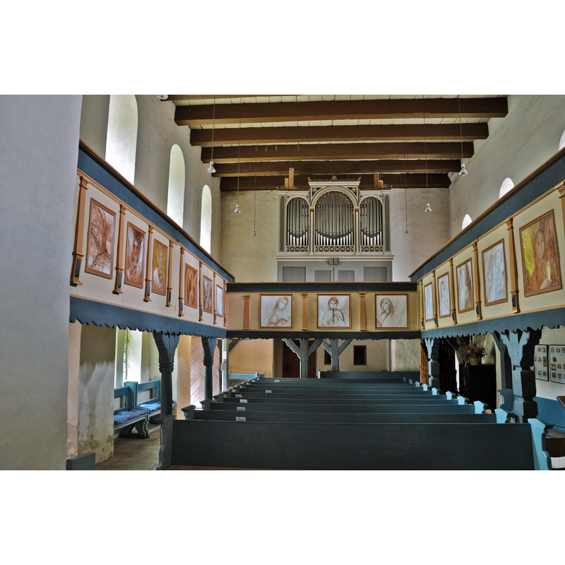 Source caption: "Kirche Plötzky Blick zur Orgel"