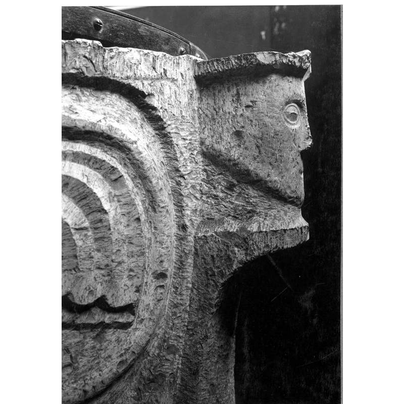 One at each corner of the basin -- shown here in a 1947 post-restoration photograph