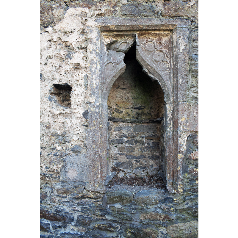 Source caption: "Piscina in the south wall of the south transept of the Dominican Priory of St. Canice in Aghaboe."