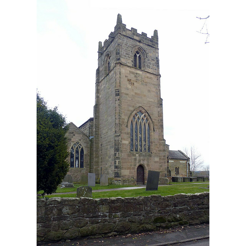 Source caption: "Church of St Wilfrid, Barrow-upon-Trent. The tower dates from the 15th century. The intersecting tracery of the west window, and of the aisle window too, is of uncertain date, but certainly post-medieval."