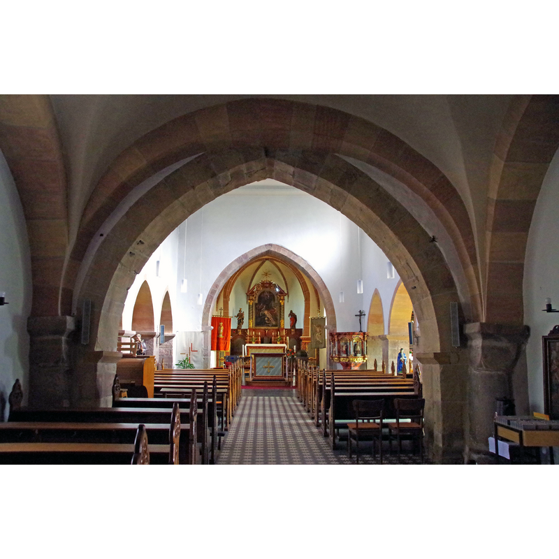 Source caption: "St. Dionysius (Vlatten), Mittelschiff vom Westchor aus"