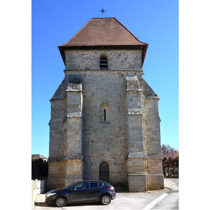 Source caption: "L'église de la Décollation de Saint-Jean-Baptiste de Neuvic-Entier, place de l'église."