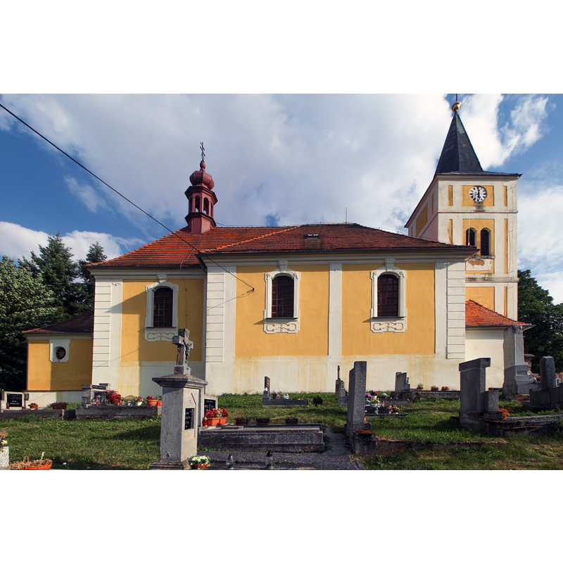 Source caption: "Šanov kostel. Šanov, okres Rakovník"