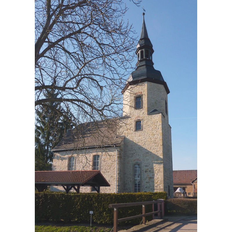 Source caption: "Kirche in Zäckwar, einem Ortsteil von Lanitz-Hassel-Tal im Burgenlandkreis in Sachsen-Anhalt/Deutschland, Ansicht von Süden"