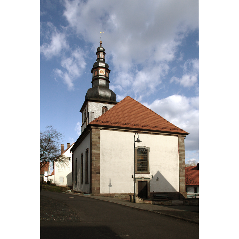 Source caption: "Protestant Church in Altenschlirf, Herbstein, Hesse, Germany"