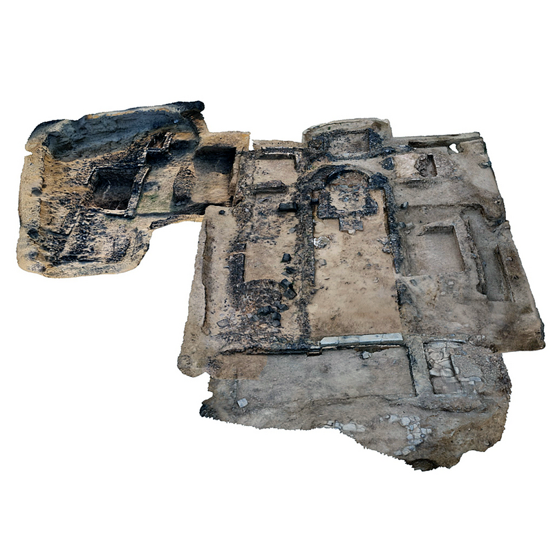 Source caption: "A possible cathedral in Adulis, Eritrea. Photogrammetry has been used to create a 3D model of the excavated remains of an important place of worship. - Various different architectural and decorative influences can be detected in the structure, emphasising that this port city lies at a key maritime crossroads."