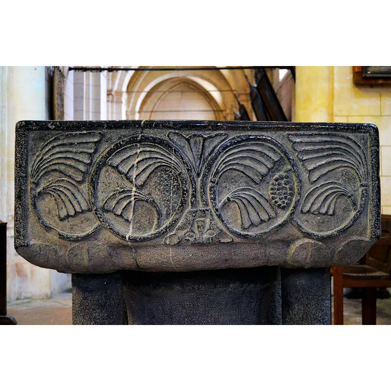 on the 'capitals' of the columns of the base
