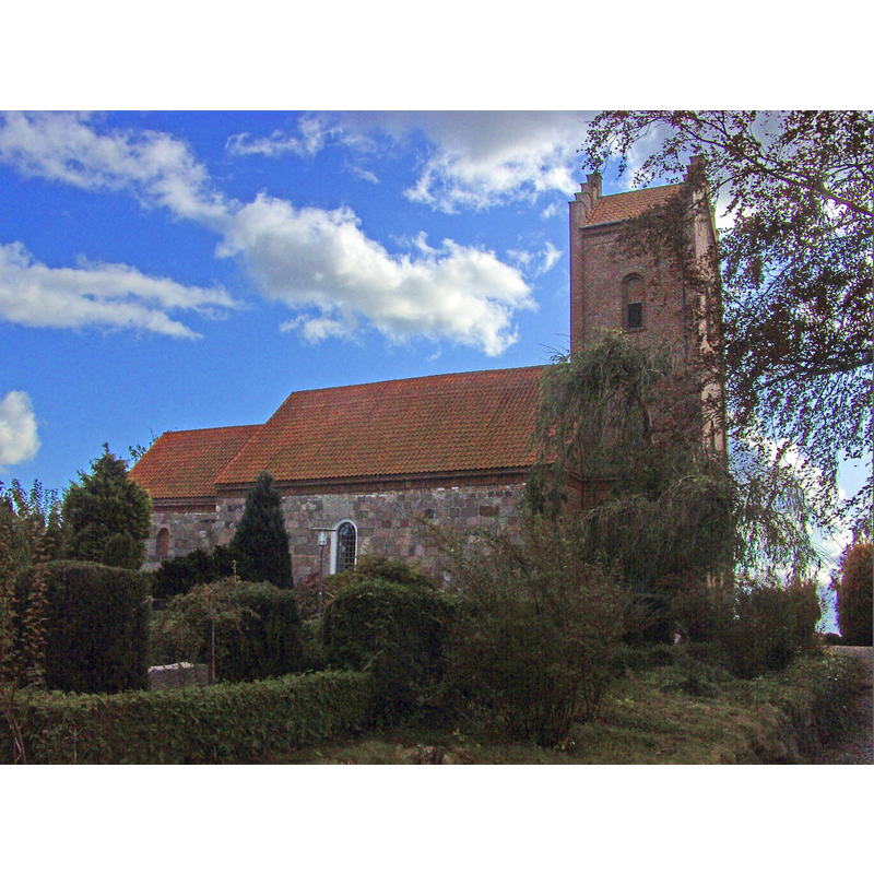 Source caption: "Vitten kirke (Favrskov)  fra nord"