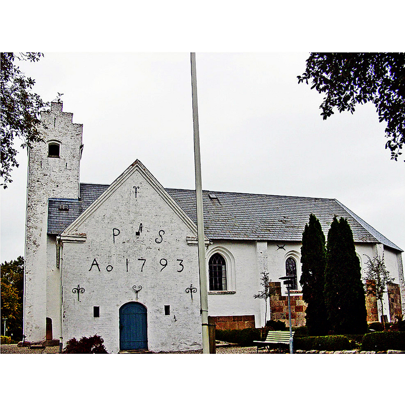 Source caption: "Albøge kirke (Norddjurs) - sydside"