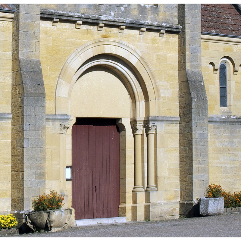 showing the old basin outside the west portal, in the bottom-left corner of the image
