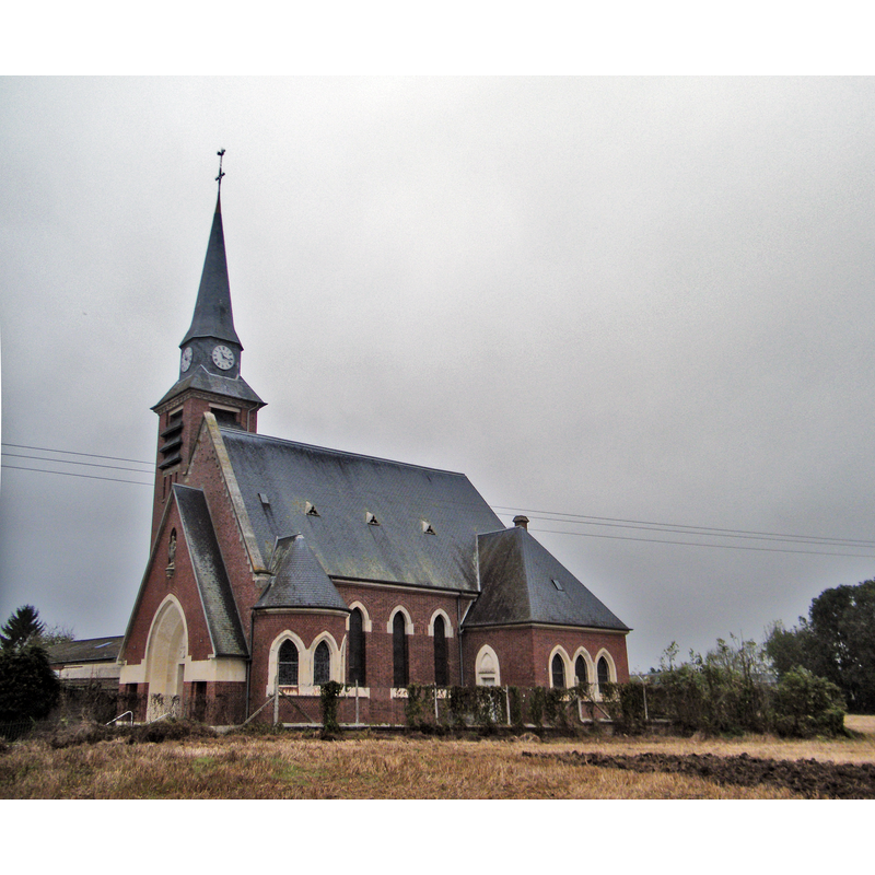 Source caption: "église, Parvillers-le-Quesnoy (Somme) France"