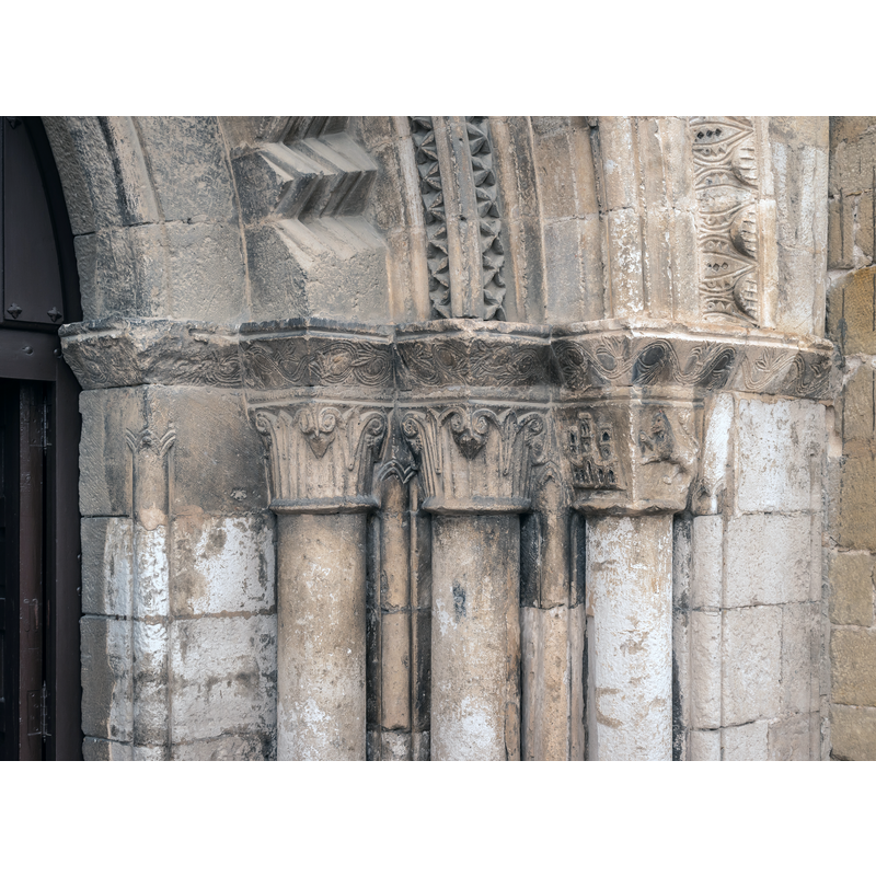 Source caption: "Capitals of the portal of the Holy Spirit church in Miranda de Ebro, Castile and León, Spain"