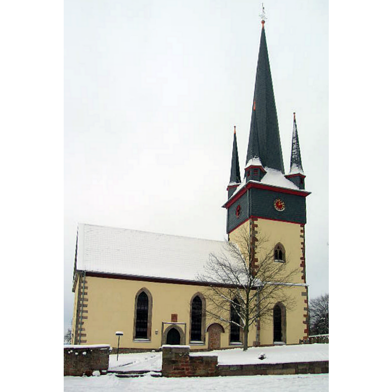 Source caption: "Spätgotische Kirche in Haunetal-Neukirchen, Deutschland."