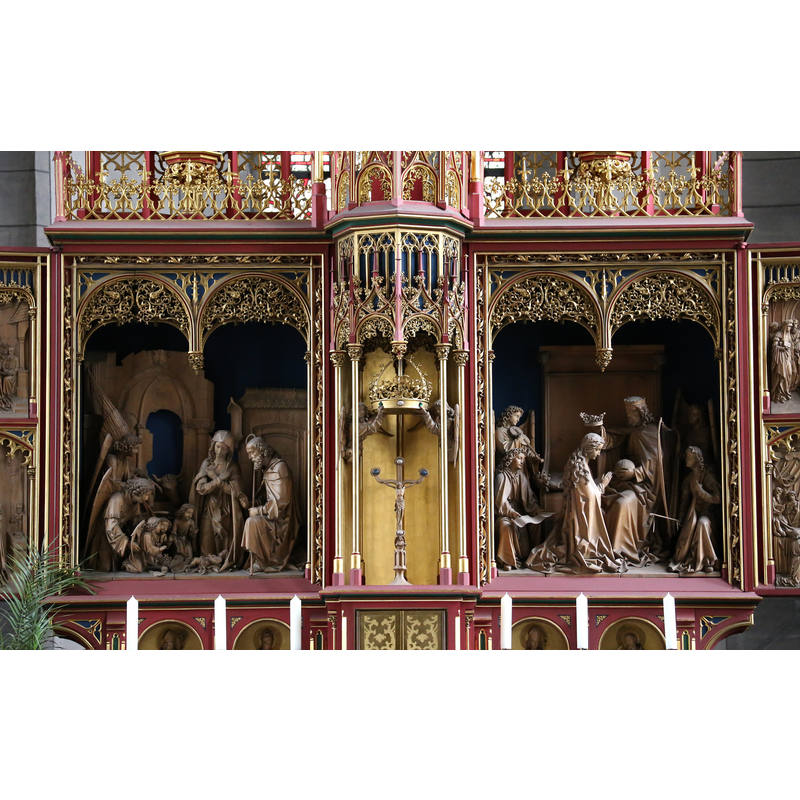 Source caption: "Hauptaltar Radolfzeller Muenster" -- 1897 neo-Gothic altar by Josef Eberle