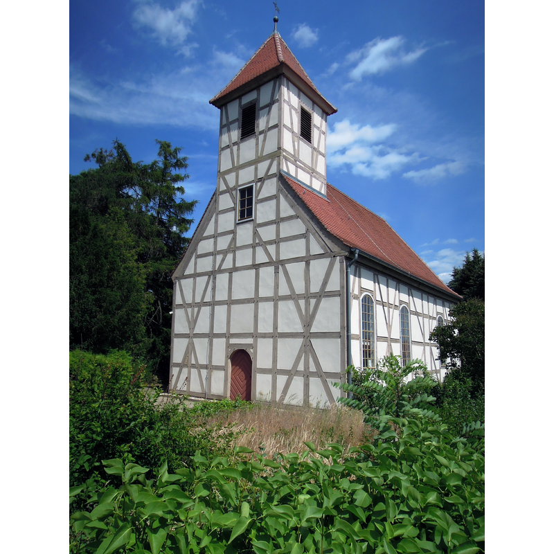 Source caption: "Dorfkirche Gentha -Südwestansicht"