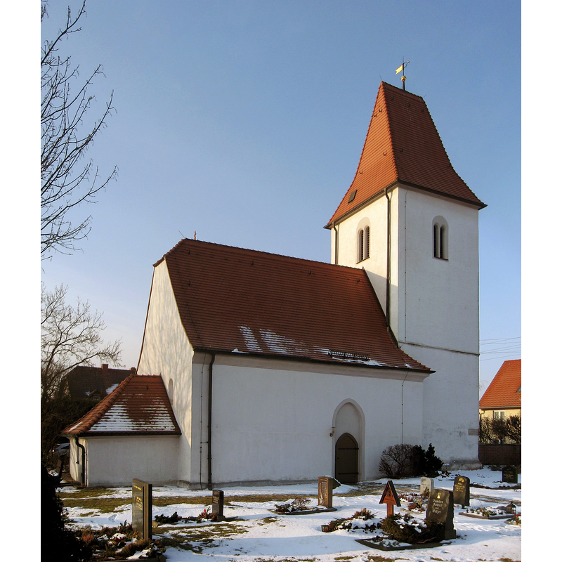 Source caption: "Kirche Leipzig-Lausen, Lausener Dorfplatz"
