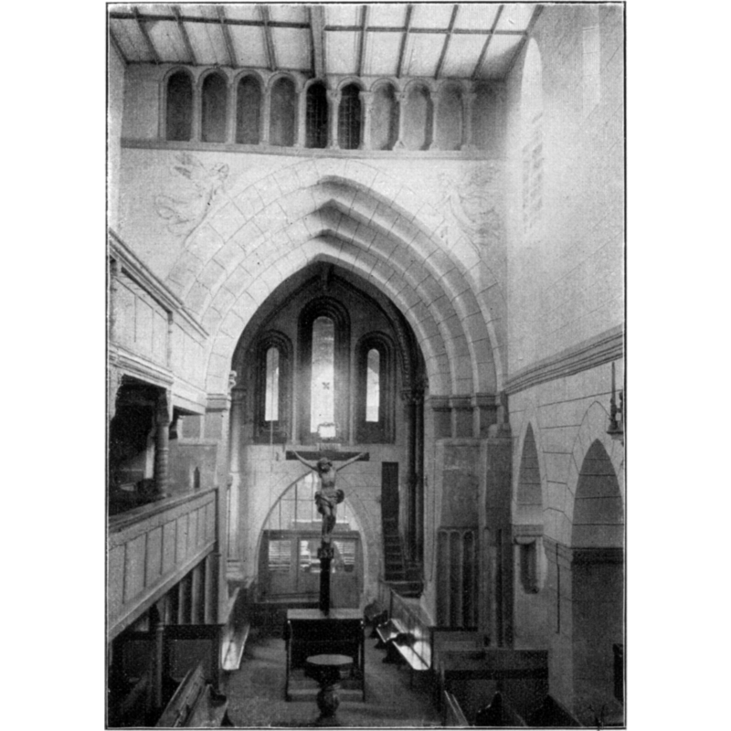 Source caption: "Das Langhaus der Johanneskirche in Weinsberg" -- notice the position of the font ca.1905 in the centre aisle