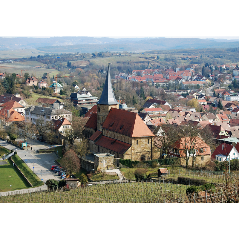 Source caption: "Die evangelische Johanneskirche in Weinsberg, Baden-Württemberg."