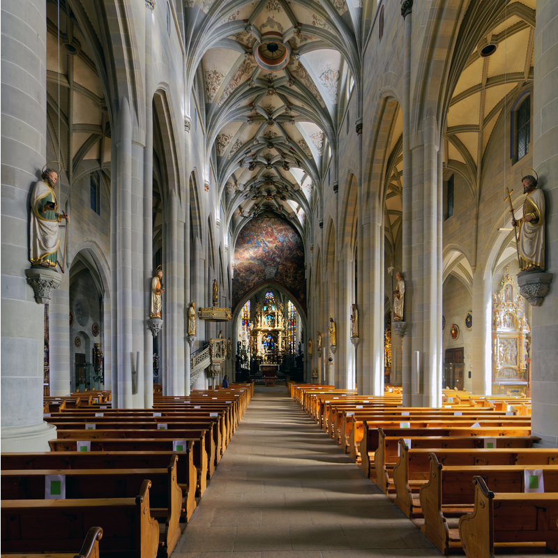 Source caption: "The Cathedral of St. Nicholas, Überlingen."