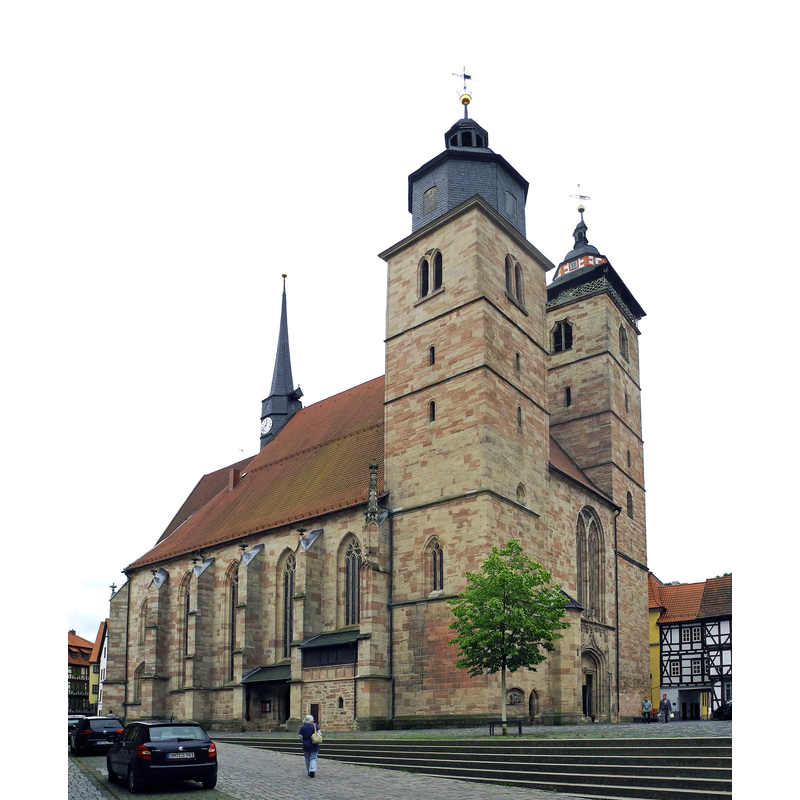 Source caption: "Ev. Stadtkirche St. Georg in Schmalkalden"