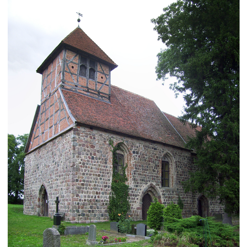 Soure caption: "Kirche in Brohm, Friedland (Mecklenburg), Ansicht von Südwesten"