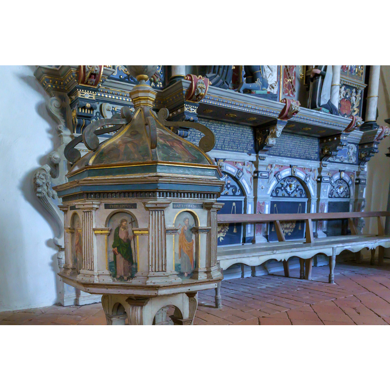 Source caption: "Kirche Basedow, Taufe"