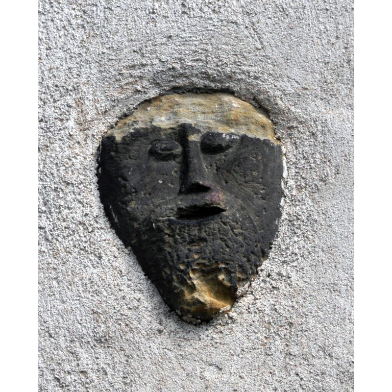 Source caption: "Notteleben, Kirche, Skulptur an Turm"