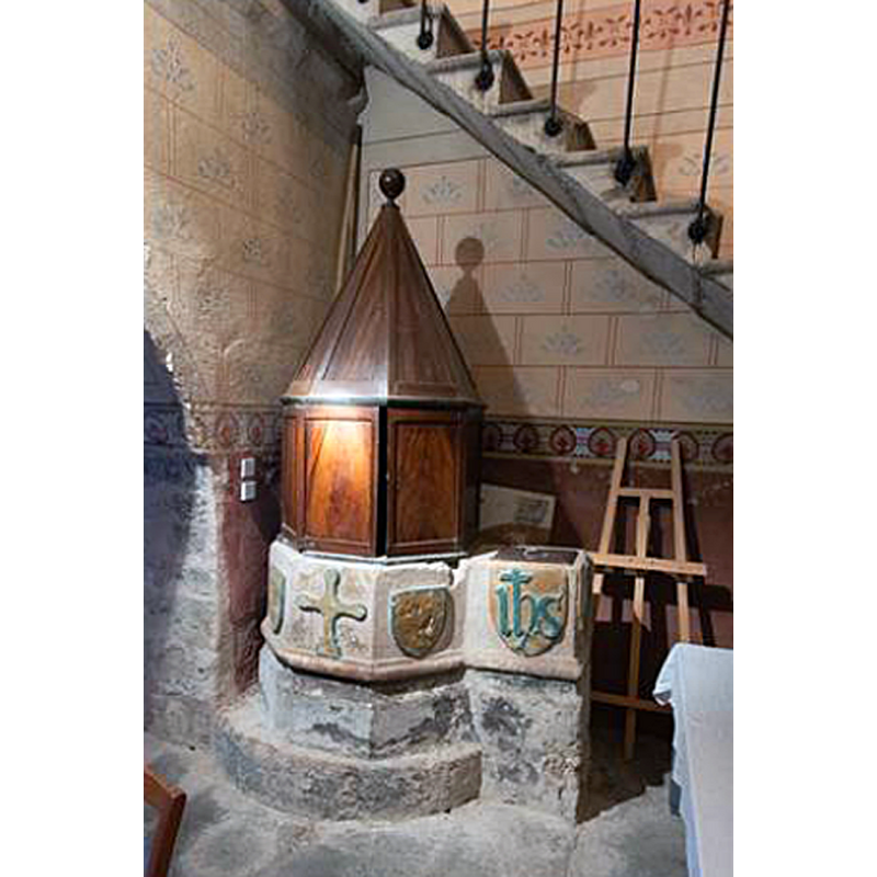the font by the gallery stairs