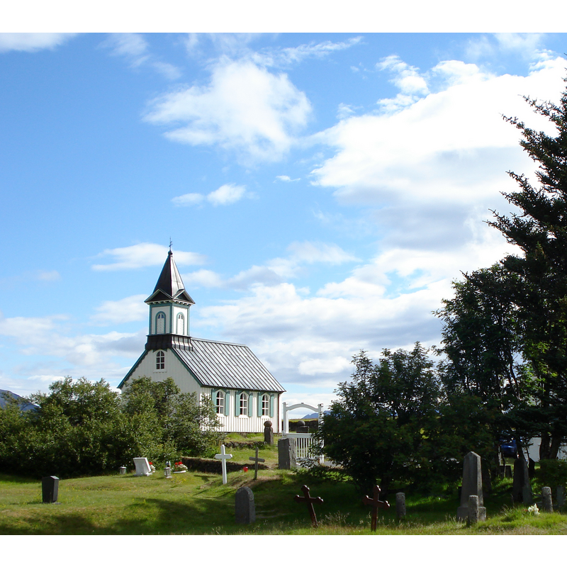 Source caption: "Church of Thingvellir, Iceland"