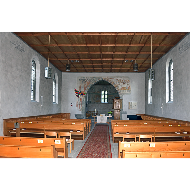 Source caption: "Interior of St. John Church, Stein am Rhein, Schaffhausen, Switzerland"