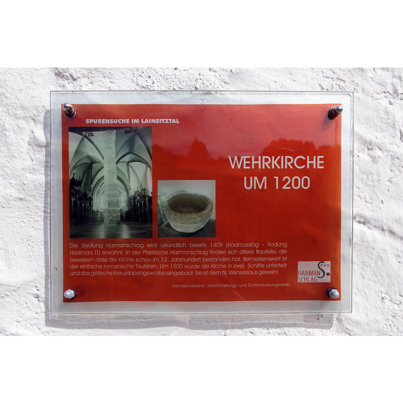 Source caption: "Kath. Pfarrkirche hl. Wenzel und Friedhof in Harmanschlag"