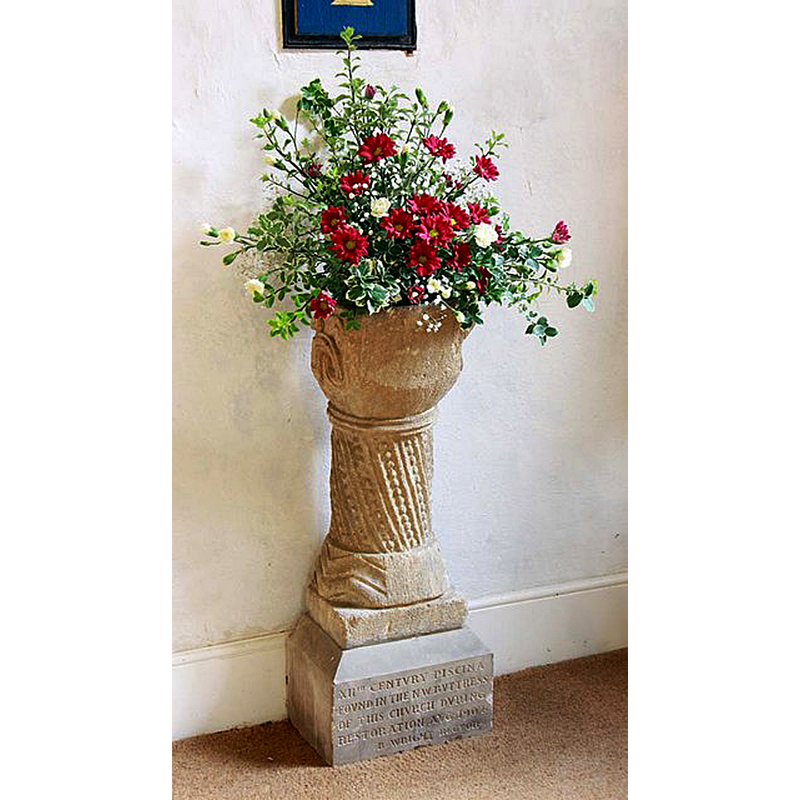 Source caption: "St Andrew, Sandon, Essex - Piscina"