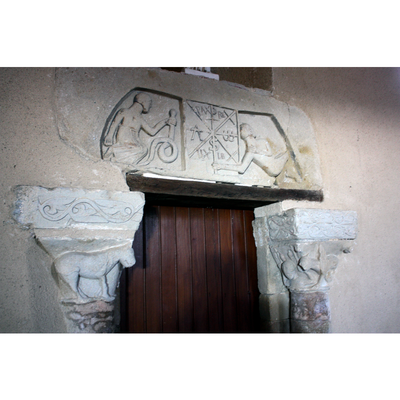 Source caption: "Lème - Eglise Saint-Jacques" -- originally an exterior portal, now installed as the interior portal to the sacristy