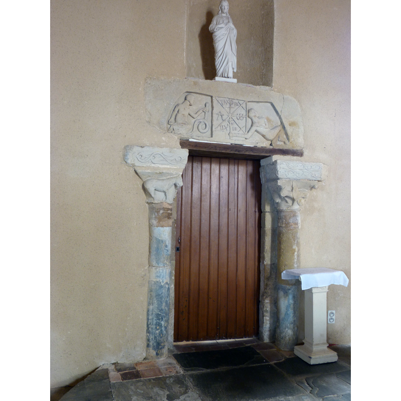 originally an exterior portal, now installed as the interior portal to the sacristy