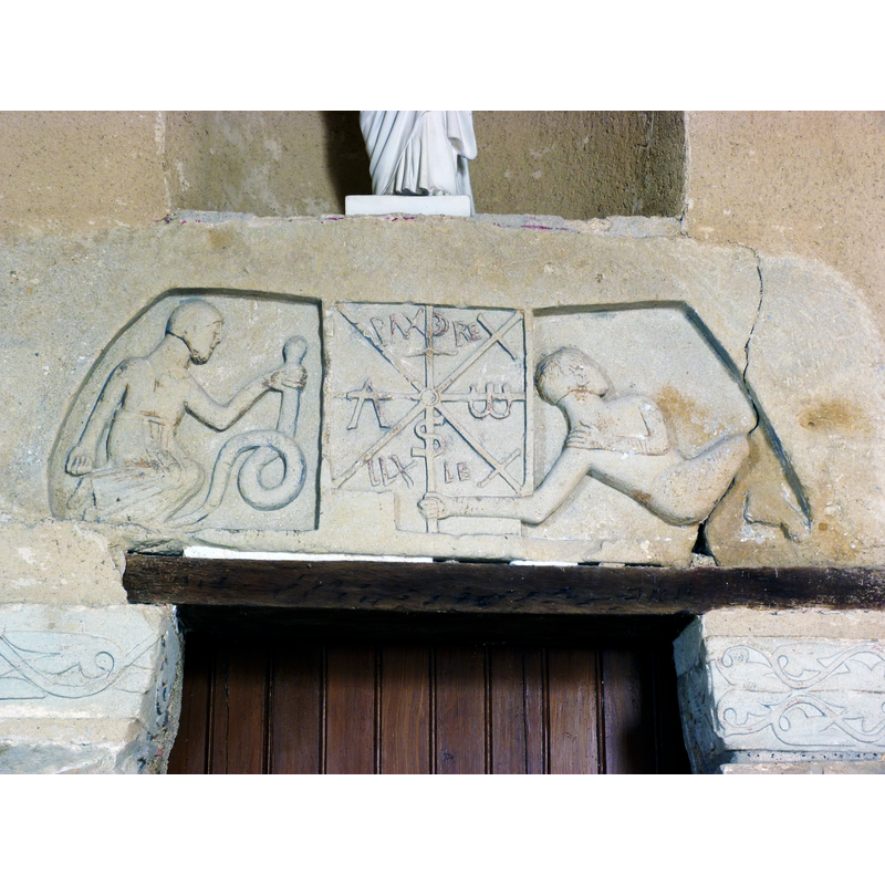 originally an exterior portal, now installed as the interior portal to the sacristy