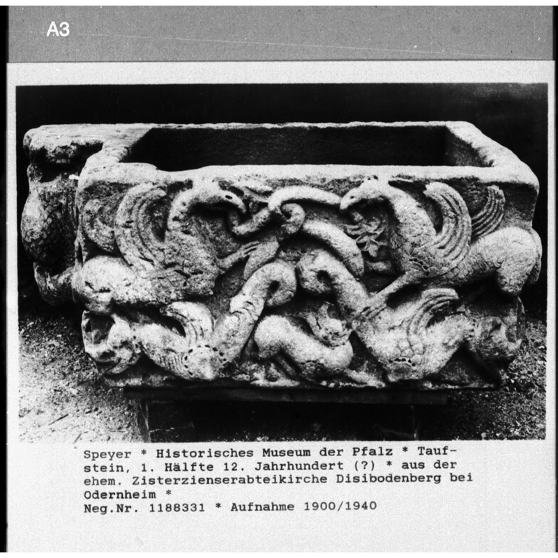 the caption of the photograph identifies it as a baptismal font ["Taufstein"] [cf. FontNotes]