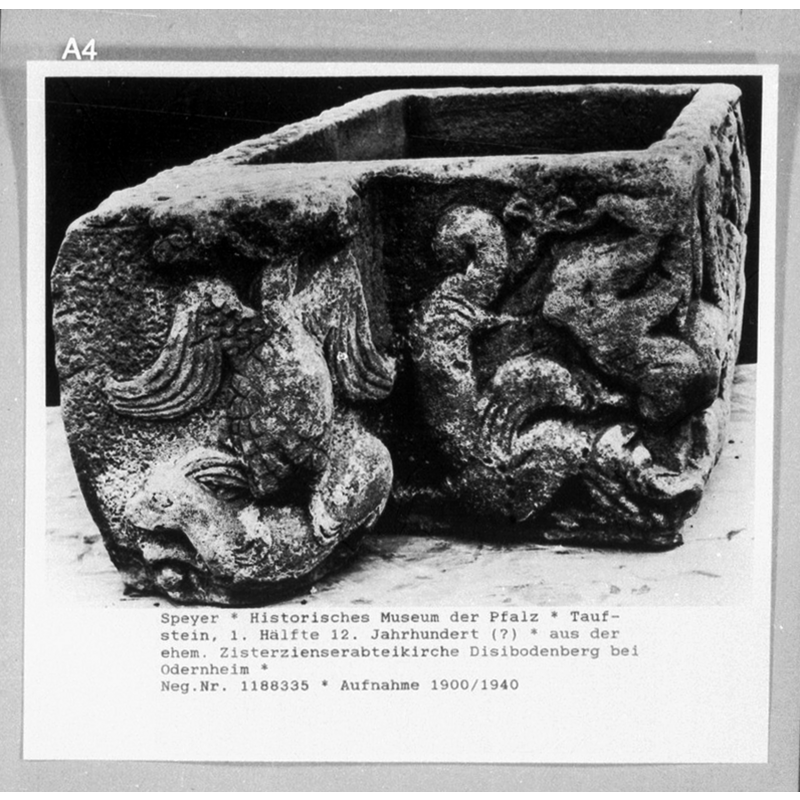 the caption of the photograph identifies it as a baptismal font ["Taufstein"] [cf. FontNotes]